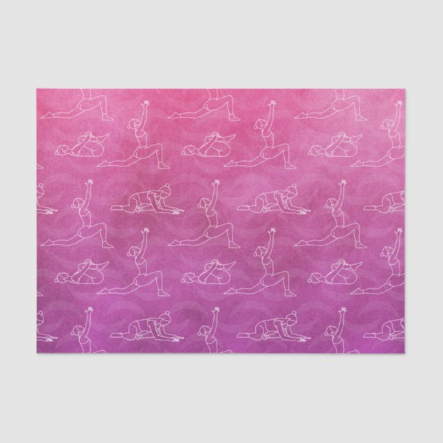 rosa Yogapositionen (Design 58 Pink Serie) Seidenpapier (Vorderseite)
