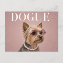 Rosa Yorkshire Terrier Yorkie Hund Covergirl