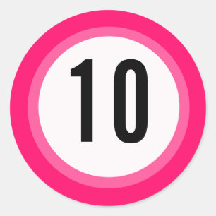 Rosa Zahl-Aufkleber Runder Aufkleber