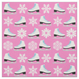 Rosa Zahl Skate und Schneeflocke-Weihnachten Stoff