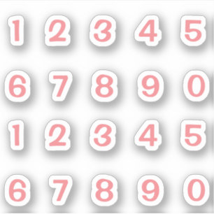 Rosa Zahlen Aufkleber