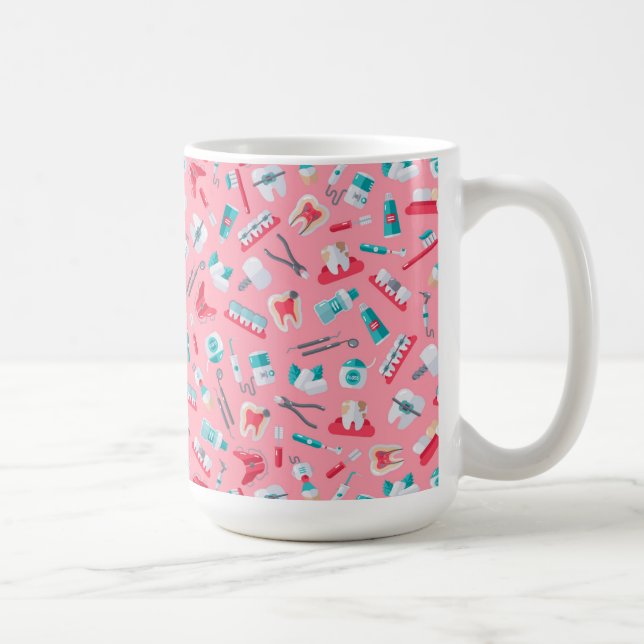 Rosa zahnmedizinisches Muster Kaffeetasse (Rechts)