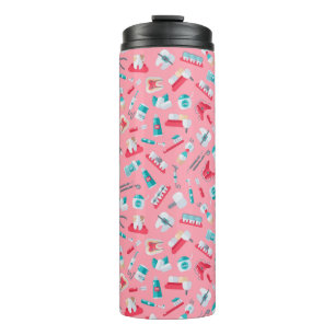 Rosa zahnmedizinisches Muster Thermosbecher