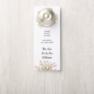Rosa, zarte Wiesen-Blume-Hochzeit stört nicht Türanhänger