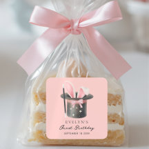 Rosa Zaubererhut-Hasenohren 1. Geburtstag