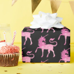 Rosa Zauberhafte Einhornkachelkachelförmige Party- Geschenkpapier