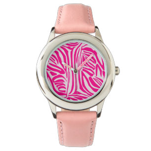 Rosa Zebra Armbanduhr
