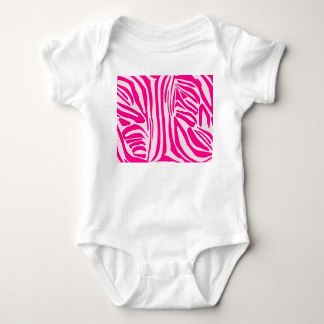 Rosa Zebra Baby Strampler (Vorderseite)