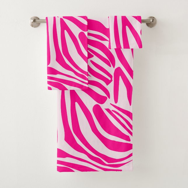 Rosa Zebra Badhandtuch Set (Insitu)