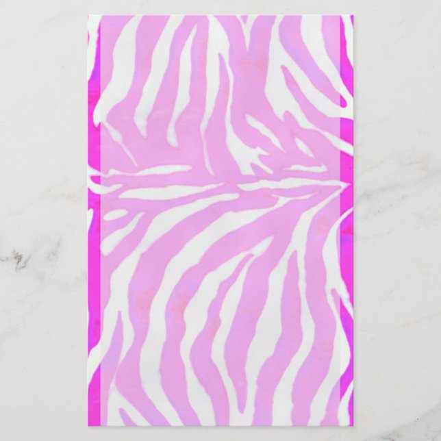 Rosa Zebra-Druck-Briefpapier Briefpapier (Vorderseite)