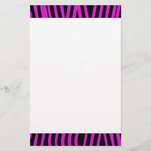 Rosa Zebra-Druck-Briefpapier Briefpapier (Vorderseite)
