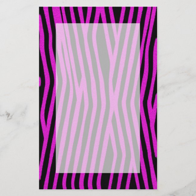 Rosa Zebra-Druck-Briefpapier Briefpapier (Vorderseite)