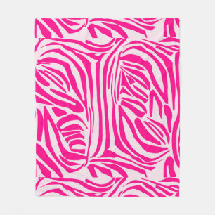 Rosa Zebra Fleecedecke