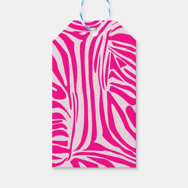 Rosa Zebra Geschenkanhänger (Vorderseite)