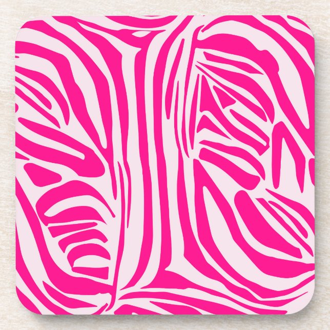 Rosa Zebra Getränkeuntersetzer (Vorderseite)