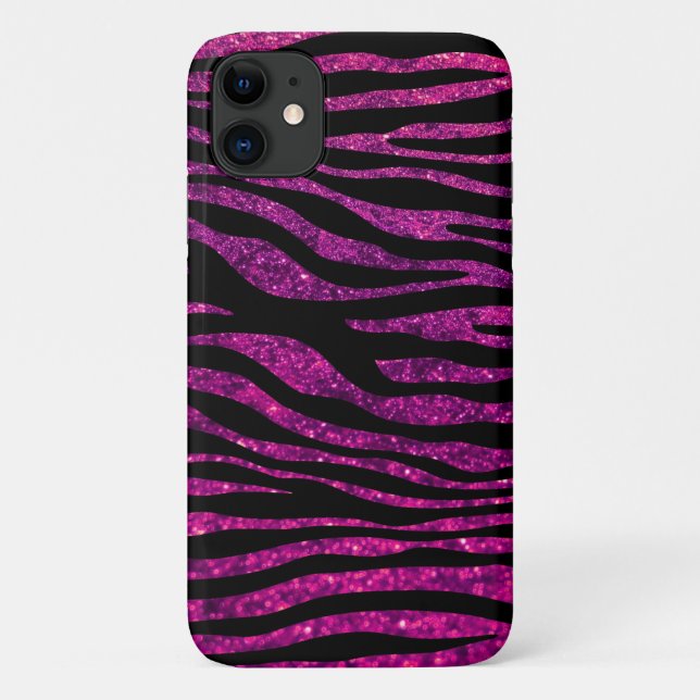 Rosa Zebra, Glitzer Zebra, Zebra Print, Streifen Case-Mate iPhone Hülle (Rückseite)