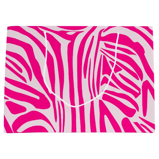 Rosa Zebra Große Geschenktüte (Vorderseite)