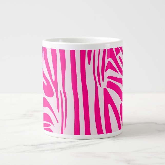 Rosa Zebra Jumbo-Tasse (Vorderseite)