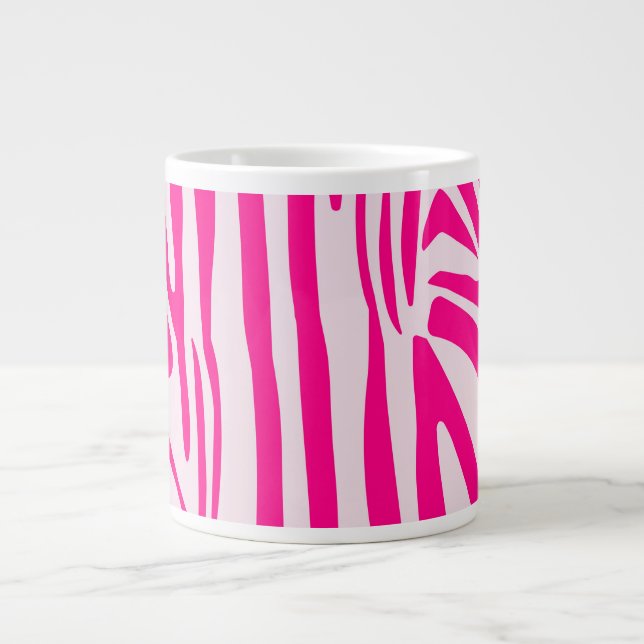 Rosa Zebra Jumbo-Tasse (Vorderseite)