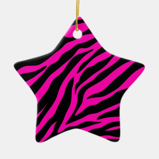 Rosa Zebra Keramikornament (Vorne)