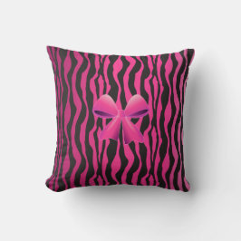 Rosa Zebra Muster rosa Ribbon Kissen