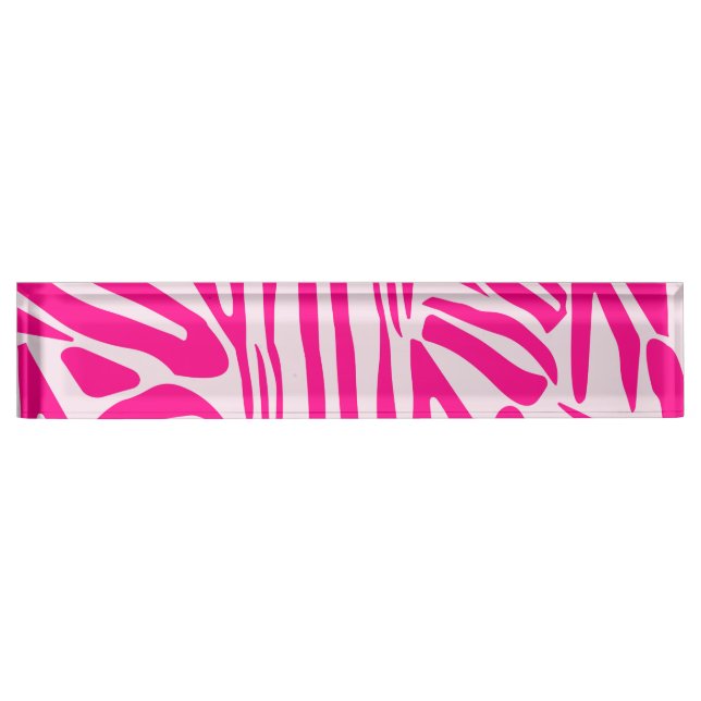 Rosa Zebra Namensplakette (Vorderseite)