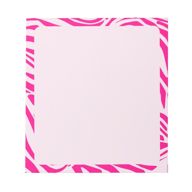 Rosa Zebra Notizblock (Vorderseite)