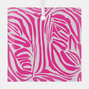Rosa Zebra Ornament Aus Glas