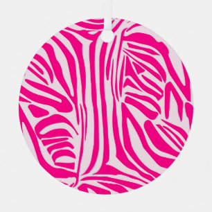 Rosa Zebra Ornament Aus Metall