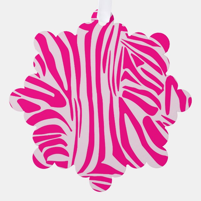 Rosa Zebra Ornament Karte (Vorderseite)