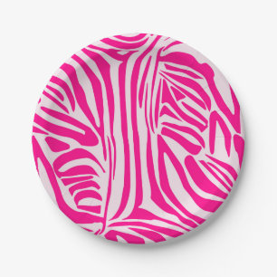 Rosa Zebra Pappteller