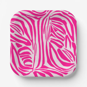 Rosa Zebra Pappteller