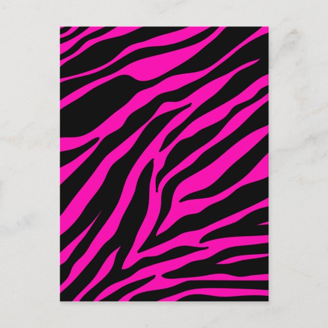 Rosa Zebra Postkarte (Vorderseite)