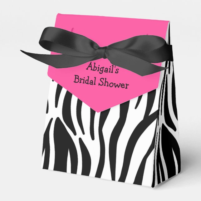 Rosa Zebra Print Brautparty Personalisiert Geschenkschachtel (Vorderseite)