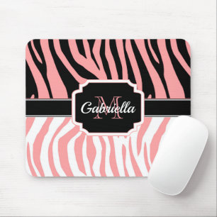Rosa Zebra Print Mousepad