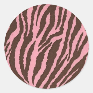 Rosa Zebra Print Runder Aufkleber