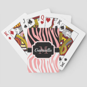 Rosa Zebra Print Spielkarten