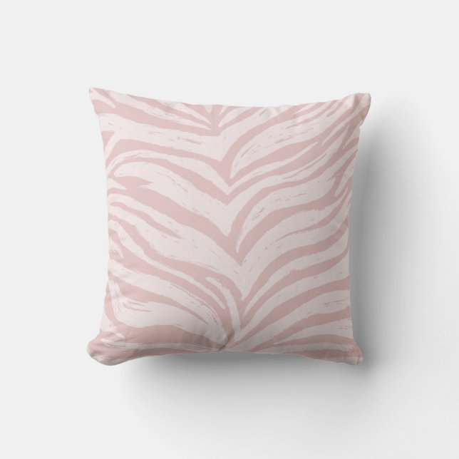 Rosa Zebra Print Tiger Stripes Animal Print  Kissen (Vorderseite)