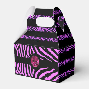 Rosa Zebra Print und Kristall Geschenkschachtel
