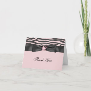 Rosa Zebra Rosa Schwarze Prinzessin Danke Karten