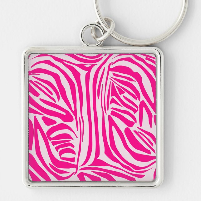 Rosa Zebra Schlüsselanhänger (Vorne)