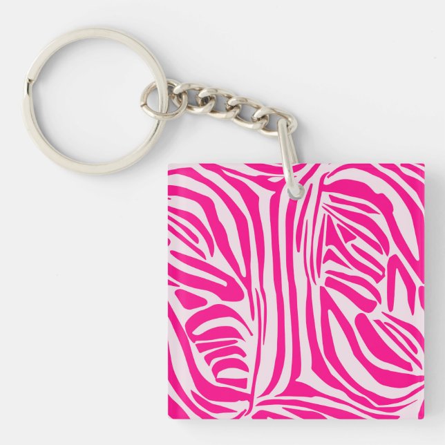 Rosa Zebra Schlüsselanhänger (Vorderseite)