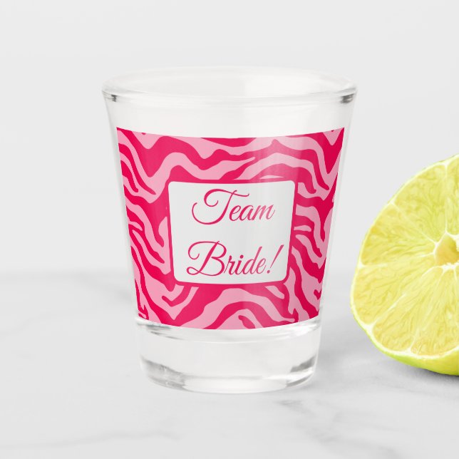 Rosa Zebra Schnapsglas (Vorderseite)