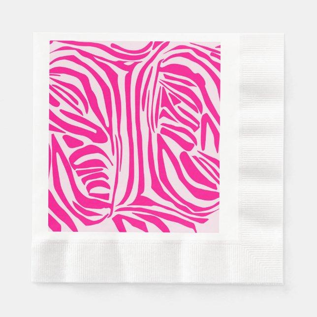 Rosa Zebra Serviette (Vorderseite)