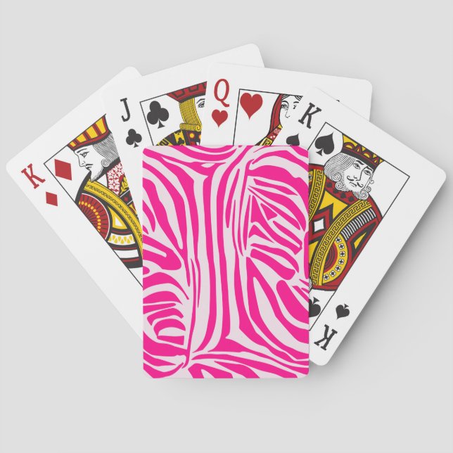 Rosa Zebra Spielkarten (Rückseite)