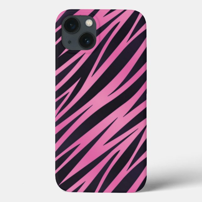 Rosa Zebra-Streifen-Hintergrund Case-Mate iPhone Hülle (Rückseite)
