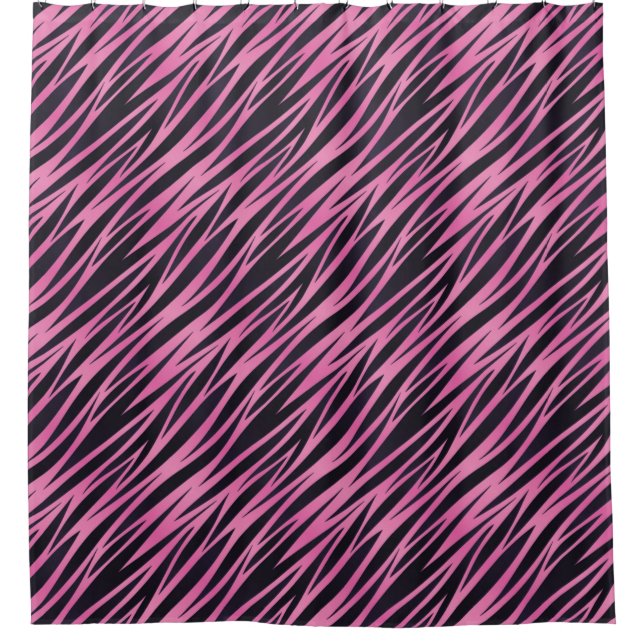 Rosa Zebra-Streifen-Hintergrund Duschvorhang (Vorderseite)