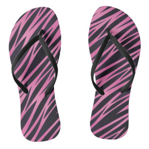 Rosa Zebra-Streifen-Hintergrund Flip Flops