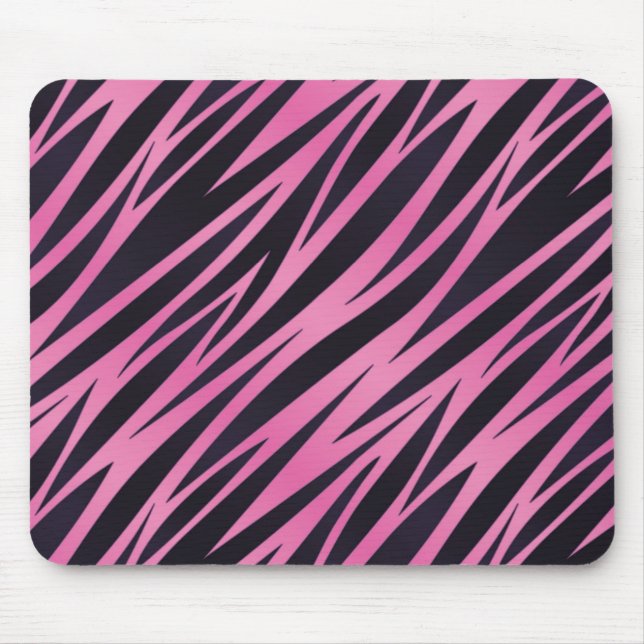 Rosa Zebra-Streifen-Hintergrund Mousepad (Vorne)