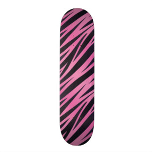 Rosa Zebra-Streifen-Hintergrund Skateboard